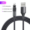 FXCL-WYA0G 2.4A USB to 8 Pin 180 Degree Rotating Elbow Charging Cable, Length:2m(Grey)