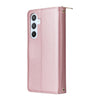 For Samsung Galaxy A54 Nine-card Slots Zipper Wallet Bag Leather Phone Case(Rose Gold)