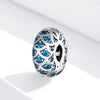 S925 Sterling Silver Blue Zircon Positioning Buckle Beads DIY Bracelet Necklace Accessories