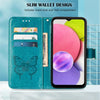 For Alcatel 1L 2021 Embossed Butterfly Leather Phone Case(Blue)