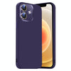 For iPhone 12 Nano Lens Cover Liquid Silicone Phone Case(Dark Purple)