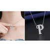 Women Fashion S925 Sterling Silver English Alphabet Pendant Necklace, Style:P