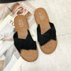 Summer Ladies Outdoor Flat Slippers, Size: 39(Black)