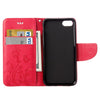 For  iPhone 8 & 7  Pressed Flowers Horizontal Flip Leather Case with Holder & Card Slots & Wallet(Magenta)
