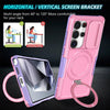 For Samsung Galaxy S25 Ultra 5G Sliding Camshield MagSafe Holder TPU Hybrid PC Phone Case(Purple Pink)