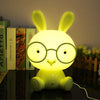 Fashion Cute Cartoon Rabbit LED 3-modes Dimming Touch Control Bedside Lamp, US Plug(Yellow)