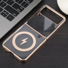 For Samsung Galaxy Z Flip3 5G 6D Glossy Electroplated PC MagSafe Phone Case(Desert Gold)