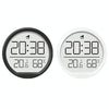 Slim Magnetic Thermometer And Hygrometer Clock Home Wall-Mounted Electronic Clock(White)