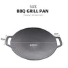 Outdoor Camping BBQ Cast Iron Grill Pan,Style: Baking Pan+Net+Hemp Rope+Storage Bag