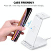 10W 3 in 1 QC 3.0  Vertical Multi-function Wireless Charger with Stand Function, Suitable for Mobile Phones / Apple Watch / AirPods (White)