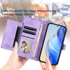 For Asus Zenfone 11 Ultra Multi-Card Slots Zipper Wallet Leather Phone Case(Purple)