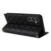 For Samsung Galaxy S24 FE 5G Crossbody Rhombic Sucker Leather Phone Case(Black)