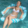 4-tube PVC Inflatable Foldable Floating Row Summer Swimming Pool Water Hammock(Diagonal Stripe Light Blue)