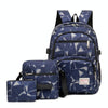 WA208 3 In 1 Diamond Print Canvas Backpack Shoulder Bag Student Schoolbag(Grey)
