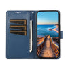 For Samsung Galaxy A26 5G PU Genuine Leather Texture Embossed Line Phone Case(Blue)