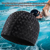 Adult Crescent PU Waterproof Comfortable Earmuff Swimming Cap(Silver Grey)
