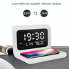 RT1 10W QI Universal Multi-function Mobile Phone Wireless Charger with Alarm Clock & Time / Calendar / Temperature Display(Black)
