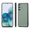 For Samsung Galaxy S25+ 5G Carbon Fiber Texture Leather Back Cover Phone Case(Green)