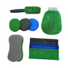 9pcs /Set Car Detailing Gloves Rags Waxing Cleaning Set(Green)