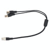 BNC Male to 2x Female Splitter Cable, 0.42m, Black