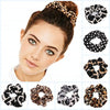 2 PCS Velvet Leopard Hair Ring Gold Velvet Headband Flannel Hair Band Hairball Hair Pocket Flower( Fine Leopard Print)