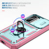 For Samsung Galaxy A56 5G Sliding Camshield TPU + PC Phone Case with Holder(Green+Pink)