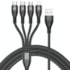 4 in 1 66W 6A USB to 8 Pin + Micro USB + Dual USB-C / Type-C Fast Charging Data Cable, Cable Length: 1.2m(Black)
