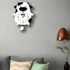 Creative Home Office Bedroom Decoration Cow Swing Acrylic Wall Clock (Red)