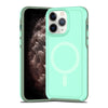 For iPhone 11 Pro Max Shockproof MagSafe Armor PC Hybrid TPU Phone Case(Mint Green+Grayish Green)