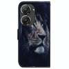 For Asus Zenfone 9 Coloured Drawing Leather Phone Case(Lion)