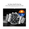 JIN SHI DUN 8750 Men Fashion Waterproof Luminous Mechanical Watch(Silver Black)