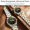 1pair OLEVS 5563 Couple Luminous Waterproof Quartz Watch(Black + Gold)