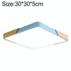 Wood Macaron LED Square Ceiling Lamp, White Light, Size:30cm(Blue)