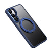 For Samsung Galaxy S25 5G Frosted 360 Degree MagSafe Magnetic Holder Phone Case(Blue)