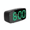 Mirror Bedside Alarm Clock Battery Plug-In Dual-Purpose LED Clock, Colour: Arc-shaped Black Shell (Black Surface Green Light)