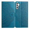 For Samsung Galaxy A26 5G Flower Embossed Leather Phone Case(Blue)