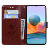 For Xiaomi Redmi Note 10 Pro Rose Embossed Horizontal Flip PU Leather Case with Holder & Card Slots & Wallet(Brown)