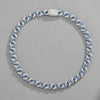 NL023 11mm Box Buckle Hip Hop Necklace, Size: 55cm (White Blue)