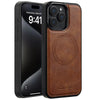 For iPhone 14 Pro LC.IMEEKE 2 in 1 RFID Magsafe Phone Case(Brown)