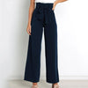 Women Suit Trousers Casual Versatile Wide Leg Trousers Temperament Commuter Pants, Size: S(Tibetan Blue)