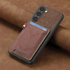 For Samsung Galaxy S25+ 5G Denim Texture Leather Skin Phone Case with Card Slot(Brown)