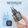 KUULAA RY-U33-1 33W USB + USB-C / Type-C 3 Generations Gallium Nitride Charger, Plug:US(Black)