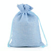 50 PCS Multi size Linen Jute Drawstring Gift Bags Sacks Wedding Birthday Party Favors Drawstring Gift Bags, Size:17x23cm(Light Blue)