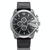 CAGARNY 6839 Irregular Large Dial Leather Band Quartz Sports Watch For Men(Silver Black + Black)