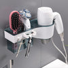 Hairdryer Hanger Free Punch Wall Mounted Bathroom Multi-function Toilet Storage Rack(Translucent)