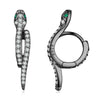 BSE669-D Sterling Silver S925 White Gold Plated Zircon Snake Earrings