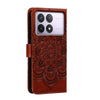For Xiaomi Redmi K70 Sun Mandala Embossing Pattern Phone Leather Case(Brown)