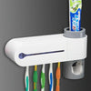 Automatic Toothpaste Dispenser Dental UV Ultraviolet Toothbrush Sterilizer Storage Holder(US Plug)