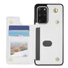 For Samsung Galaxy S20 FE 5G Rhombic Dual Buckle Card Slots Phone Case with Lanyard(White)