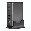 YMX-320W GaN 320W USB x 4, USB-C / Type-C x 4 Fast Charger, Plug Type:US Plug(Grey)